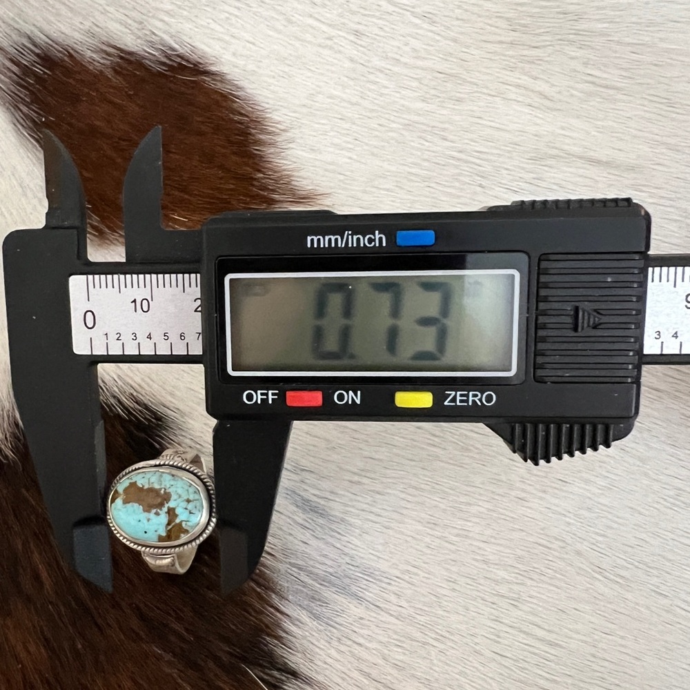 ❤️ #8 Turquoise Navajo Style Hand Stamped Decorative 5mm Band Ring Size 9 Unisex - Picture 12 of 14
